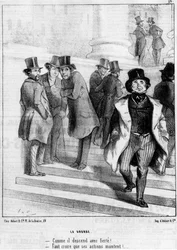 Paris : la bourse, par Daumier - dans « Charivari » du 19/01/1845