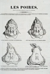 Poires : Caricature représentant une métamorphose du visage de Louis Philippe en poire