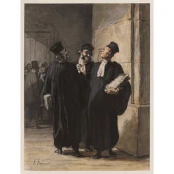 Trois avocats conversant