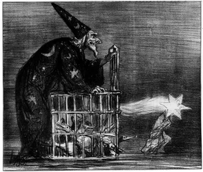 Sorcière représentant la comète