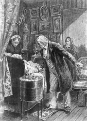 Illustration par Alcide Théophile Robaudi (actif 1874-1884) pour Cousin Pons, roman d