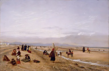 Sur les sables à Rhyl, nord du Pays de Galles