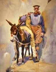 John Simpson Kirkpatrick du 3e Ambulance de campagne australienne qui, avec son âne, a sauvé des soldats blessés à Gallipoli en 1915
