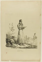 Portrait de Carle Vernet, debout et dessinant