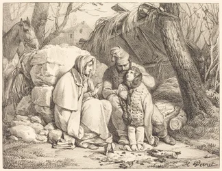 Famille de soldat campée