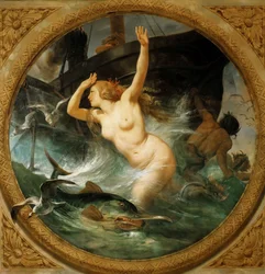 La vapeur chassant les dieux de la mer, peinture au plafond, Salle des Pas perdus