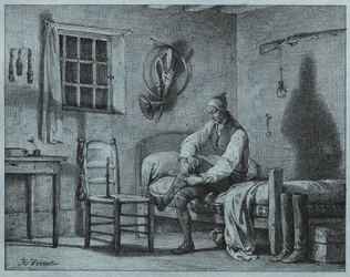 Le valet de Limier se levant du lit