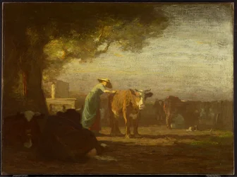 La cour de la laiterie, vers 1908