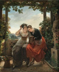Jeunes filles se regardant dans un miroir