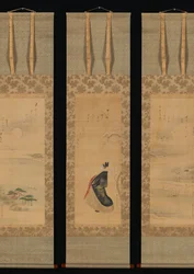 Neige, lune et fleurs de cerisier à Yoshiwara en trois saisons, début du 19e siècle