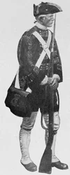 Un soldat anglais, de la décoration murale, Hudson County Court House, Jersey City, New Jersey