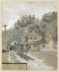 Un ancien péage gouvernemental avec un express en direction de l