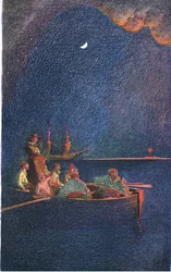 Brûler le navire, de Howard Pyles Book of Pirates publié par Harper & Bros, 1921