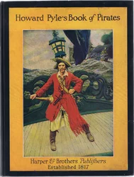 Conception de la couverture avant, du livre des pirates de Howard Pyle publié par Harper & Bros, 1921