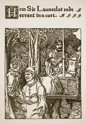 Comment Sir Launcelot chevauchait errant dans un chariot, illustration de 