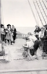 Phips récupérant les trésors engloutis, années 1690, publié dans Harpers Magazine, 1901