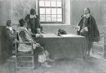 Sir William Berkeley se rendant aux commissaires du Commonwealth, illustration de 