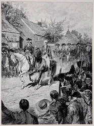 La Procession civile dirigée par le général Washington et le gouverneur Clinton