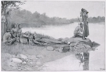 La Mort du chef indien Alexandre, frère du roi Philippe, illustration de 