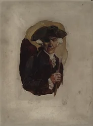 Le petit gentleman avec un œil, tiré de Le Rubis de Kishmoor de Howard Pyle, publié dans Harper