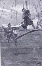 Marcher sur la planche, du livre des pirates de Howard Pyle publié par Harper & Bros, 1921