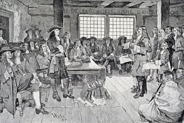 William Penn en conférence avec les colons, illustration de 