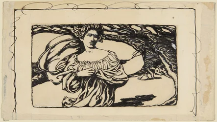 Femme et arbre, illustration pour Horace