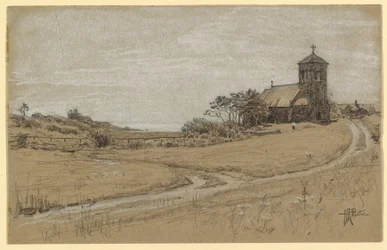 Dessin, paysage, 1880-90