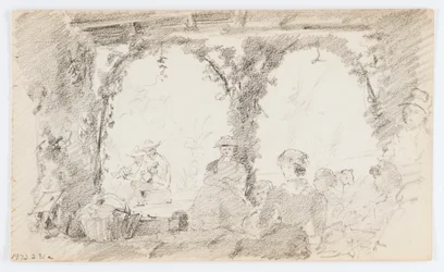 Sans titre (figures assises et musiciens)