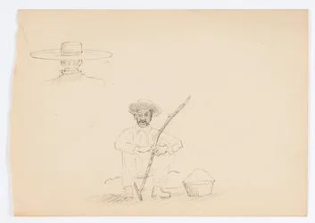 Sans titre (Homme assis avec un bâton)