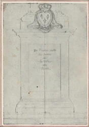 Un socle surmonté des armes du roi de France