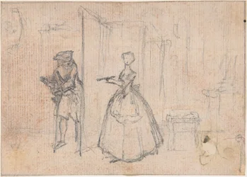 Étude pour « On Deceiving her Uncle », vignette gravée dans « Songs in the Opera of Flora »