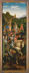 Les Chevaliers du Christ, du côté gauche du Retable de Gand