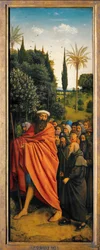 Les Pèlerins guidés par Saint Christophe, du côté droit du Retable de Gand