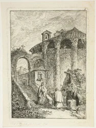 Temple ancien, planche cinq de Les Soirées de Rome