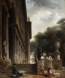 Colonnade et jardins de la villa Mancini