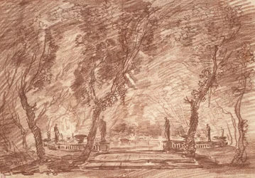Fontaine dans le parc, c.1765