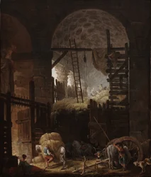 Intérieur de la Villa Giulia avec des faucheurs