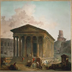 La maison carree a Nimes (oil on canvas)