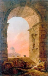 Paysage avec une arche et la basilique Saint-Pierre à Rome, 1773