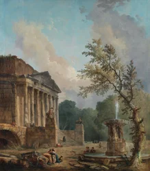 Paysage avec ruines d
