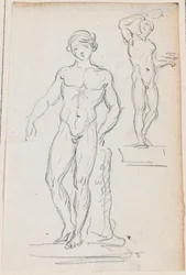 Deux statues de nus masculins