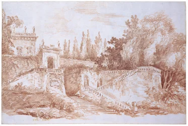 Vue des jardins de la Villa Mattei