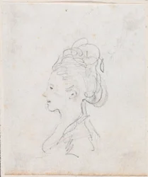 Tête de jeune femme de profil