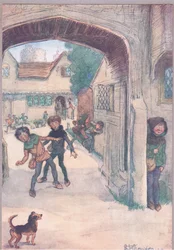 "Maître Slender laisse les garçons jouer", illustration de 
