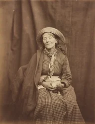 Femme tenant un oiseau mort, asile du comté de Surrey, v. 1855 (photo)
