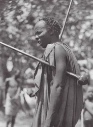 Afrique : Guerrier Shilluk avec massue
