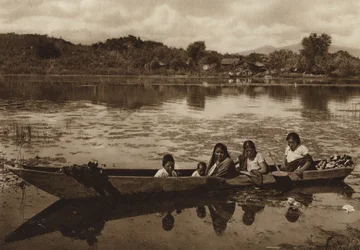 Mexique : Laguna de Patzcuaro (photo n/b)