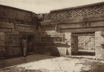 Mexique : Ruines de Mitla (photo n/b)