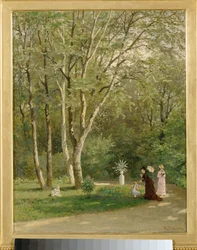 Dans un jardin viennois - In a Viennese garden ... (painting on canvas)